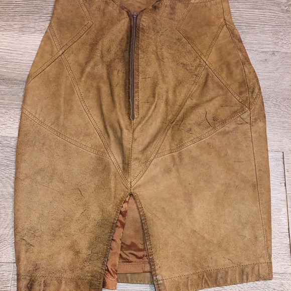 Leather vintage D'linea skirt - Picture 3 of 9